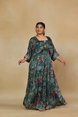 Ravishing Green Printed Maxi Dress