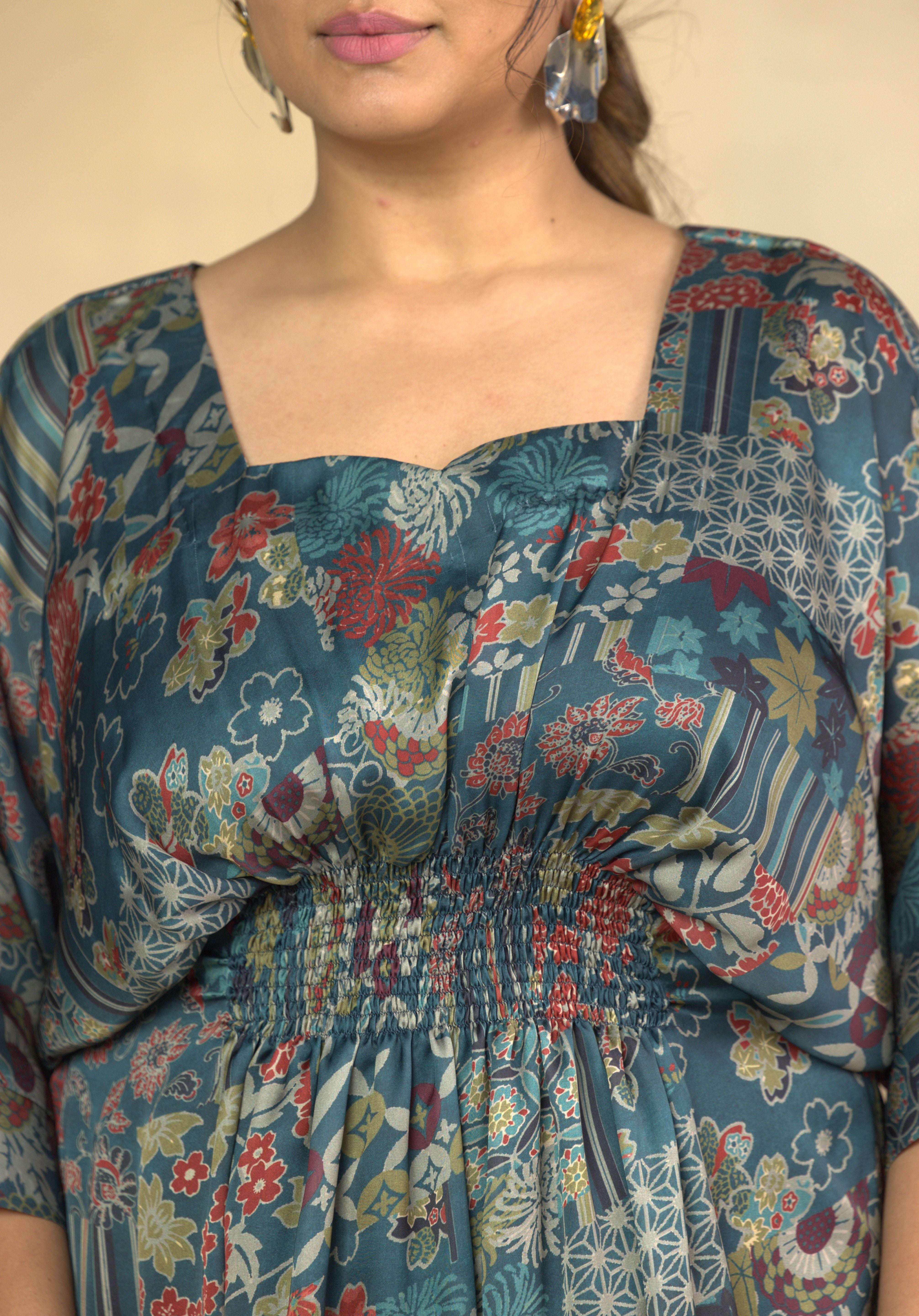 Ravishing Green Printed Maxi Dress