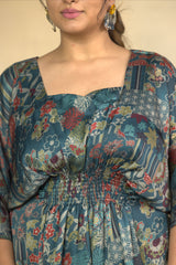 Ravishing Green Printed Maxi Dress