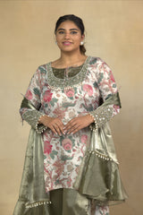 Aurora Mirror work 3 piece suit set Dupatta