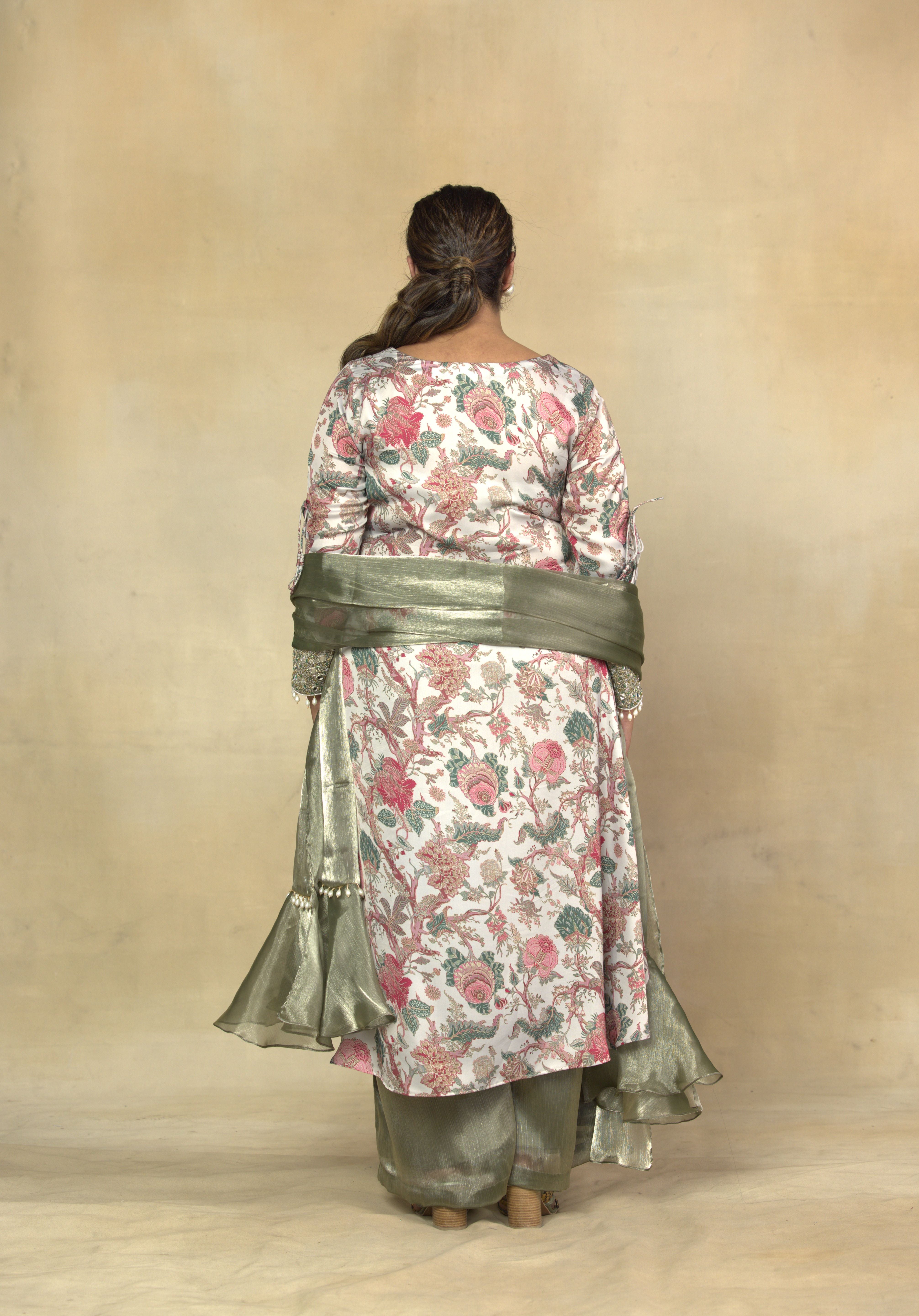 Aurora Mirror work 3 piece suit set Dupatta