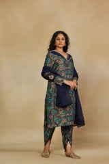 Glorious Luxe 3 Piece Printed Suit Set with Dupatta  and Tulip Pants