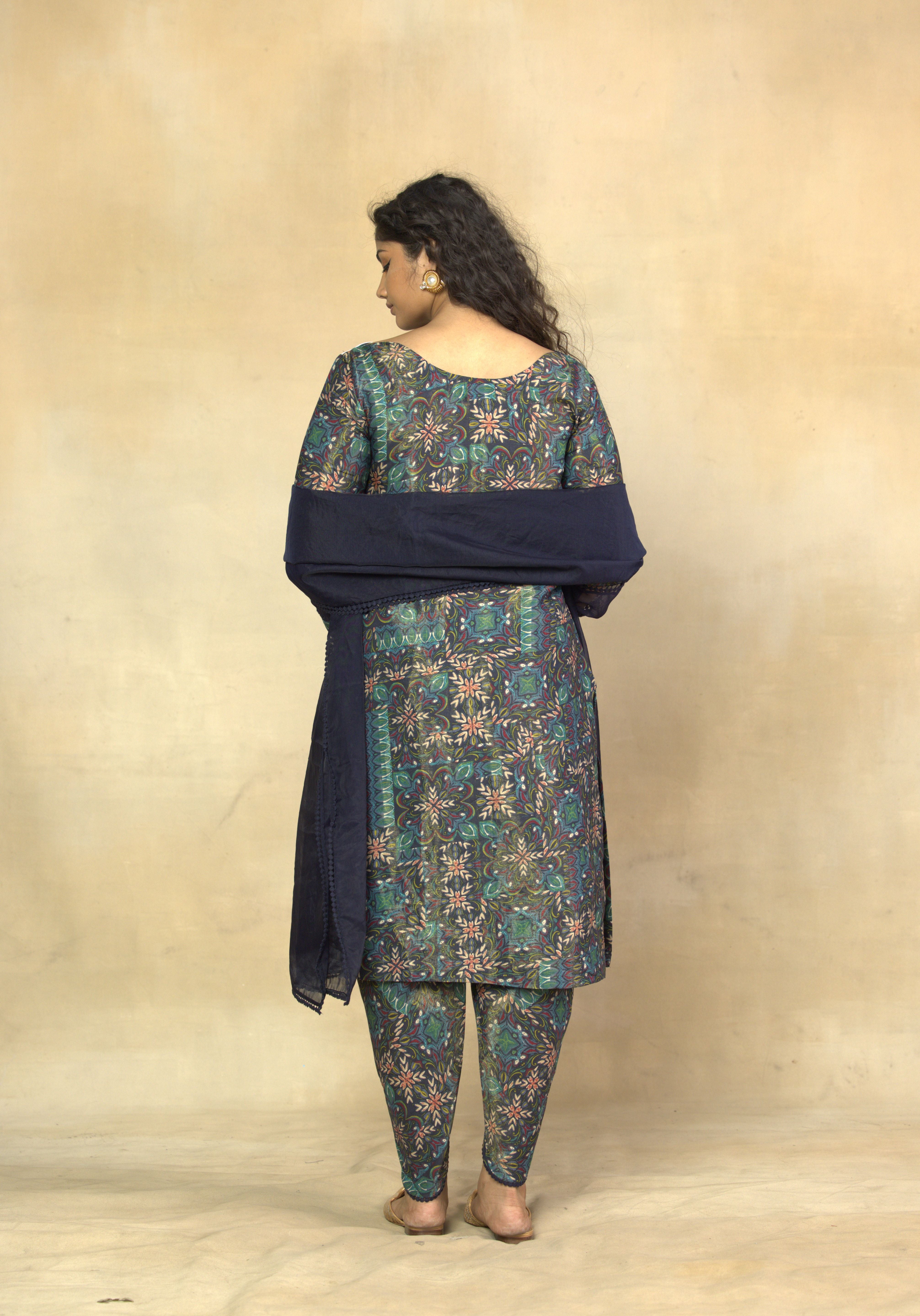 Glorious Luxe 3 Piece Printed Suit Set with Dupatta  and Tulip Pants