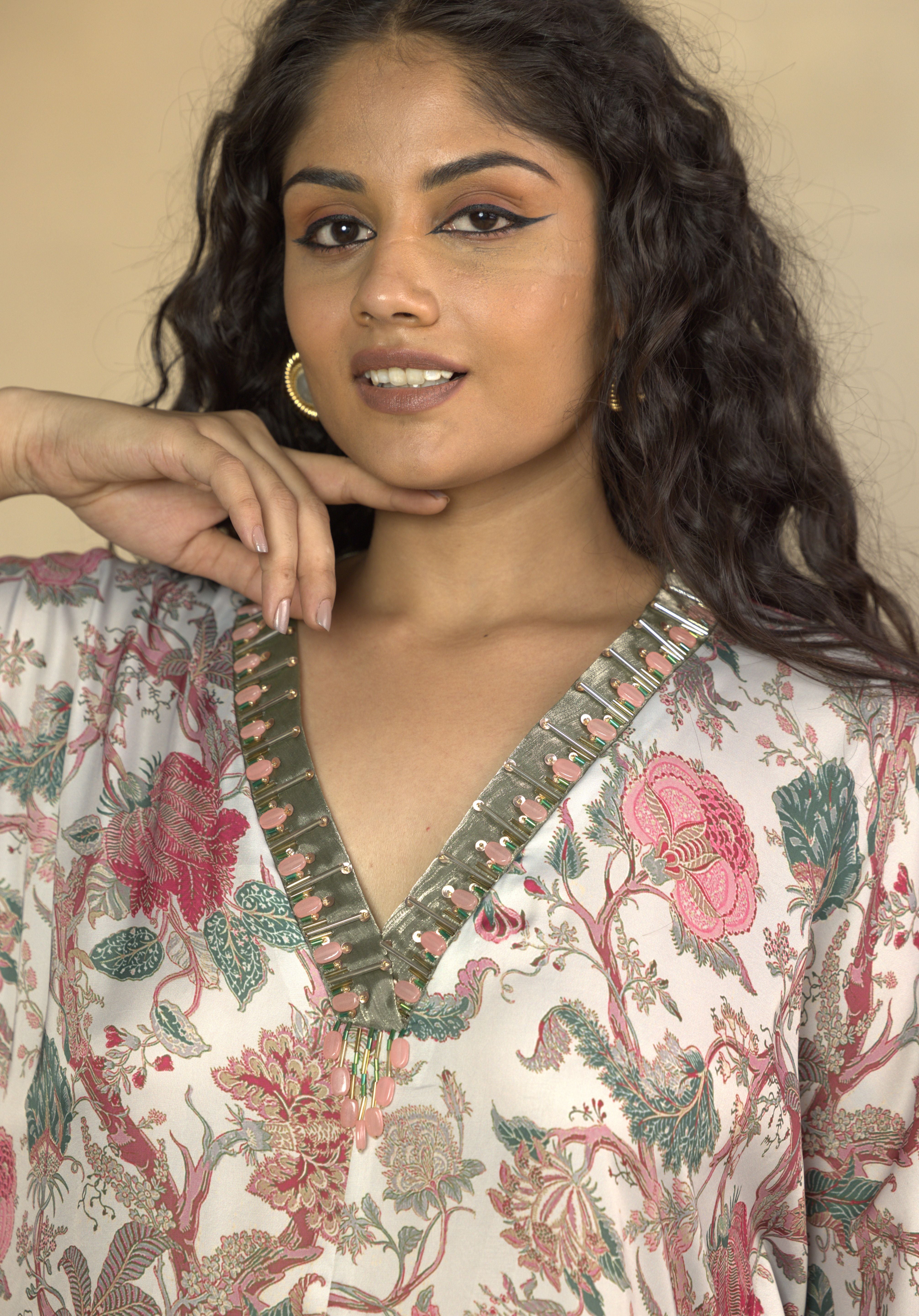 Enchanting V-Neck Printed Co-Ord Set