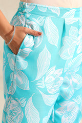 Ojasvi Aqua Botanical Kurta Set