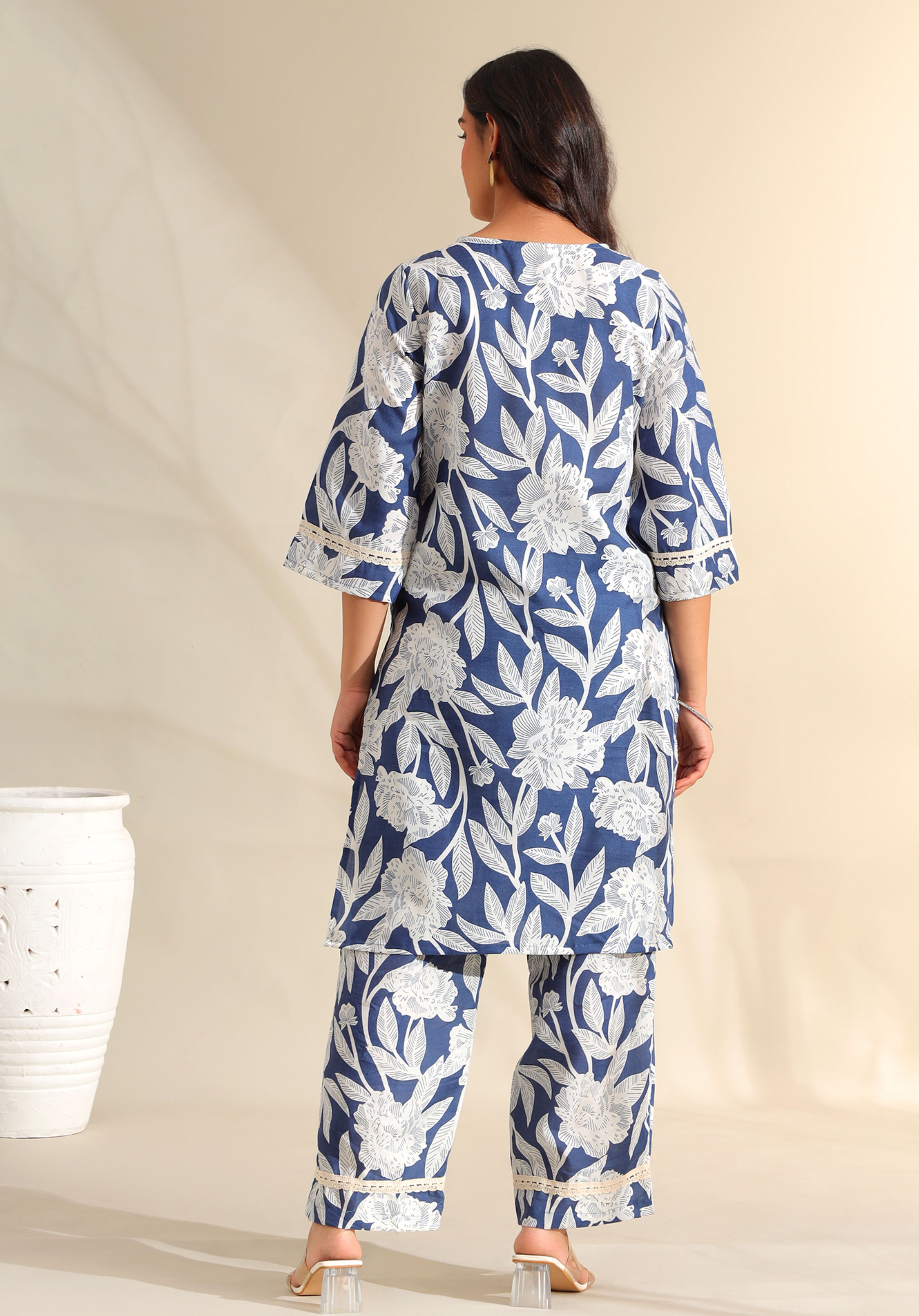 Meera Indigo Bloom Kurta Set