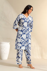 Meera Indigo Bloom Kurta Set