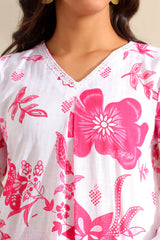 Jiya Magenta Bloom Kurta Set