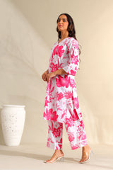 Jiya Magenta Bloom Kurta Set