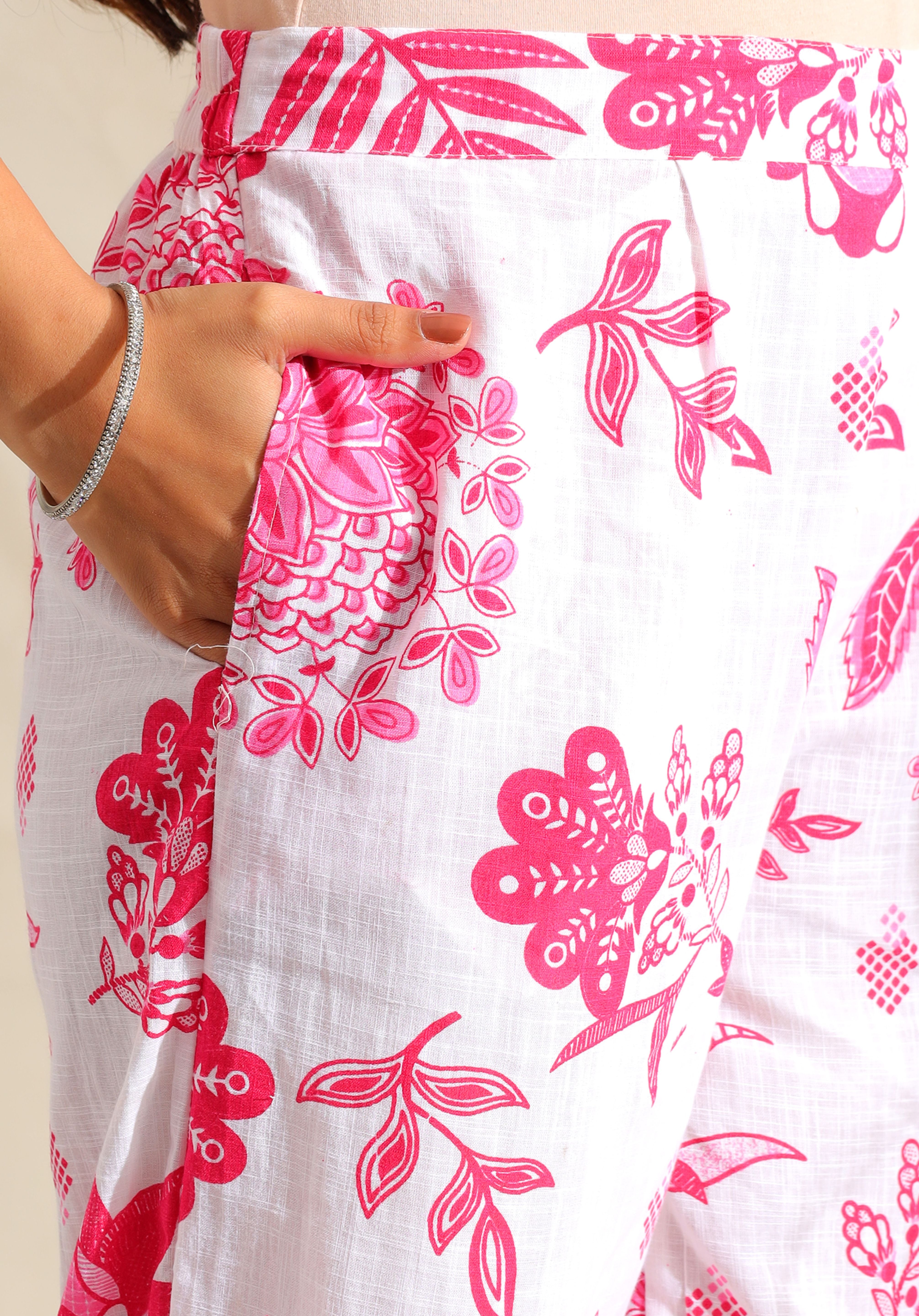 Jiya Magenta Bloom Kurta Set