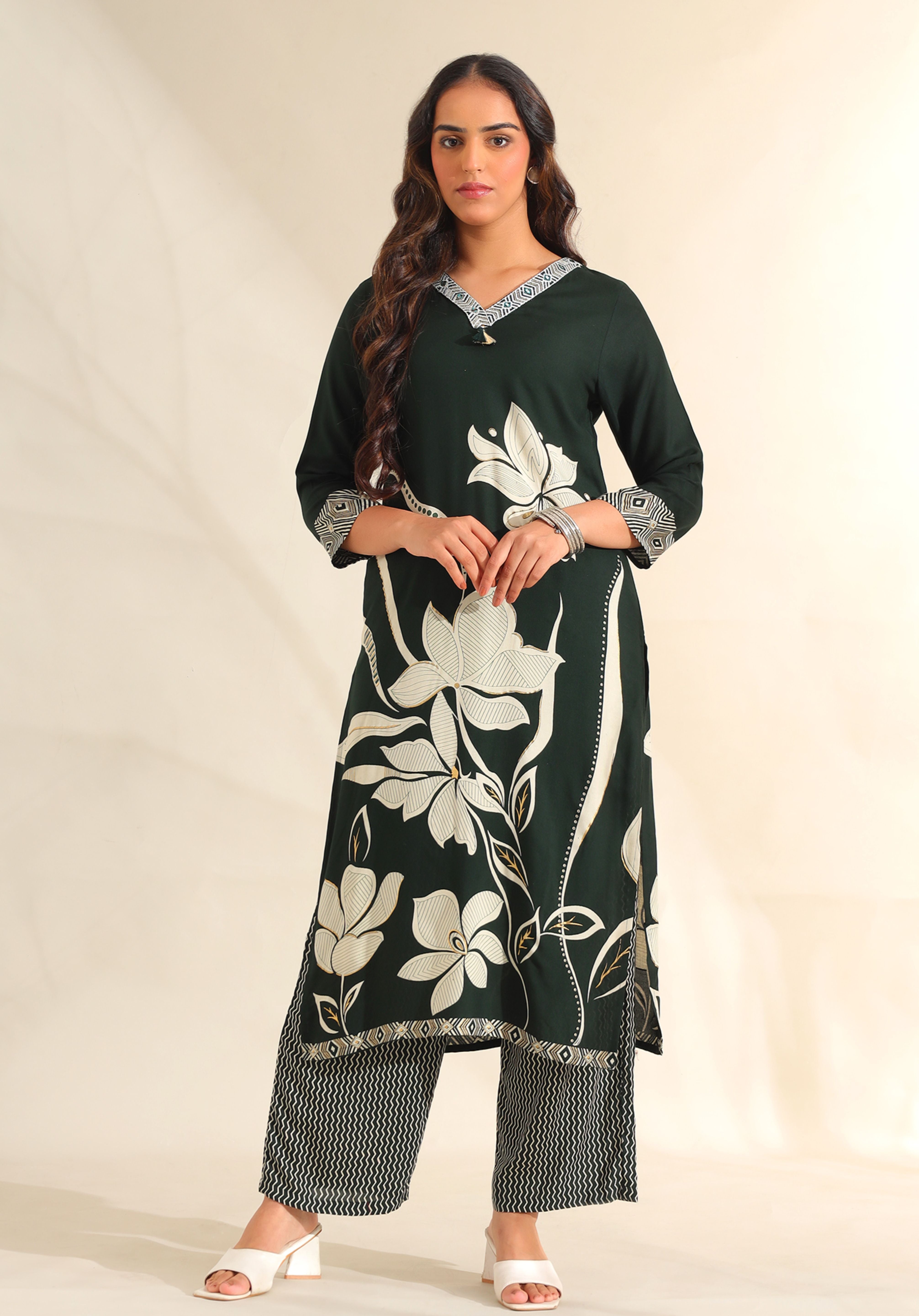 Zara Emerald Lily Kurta Set