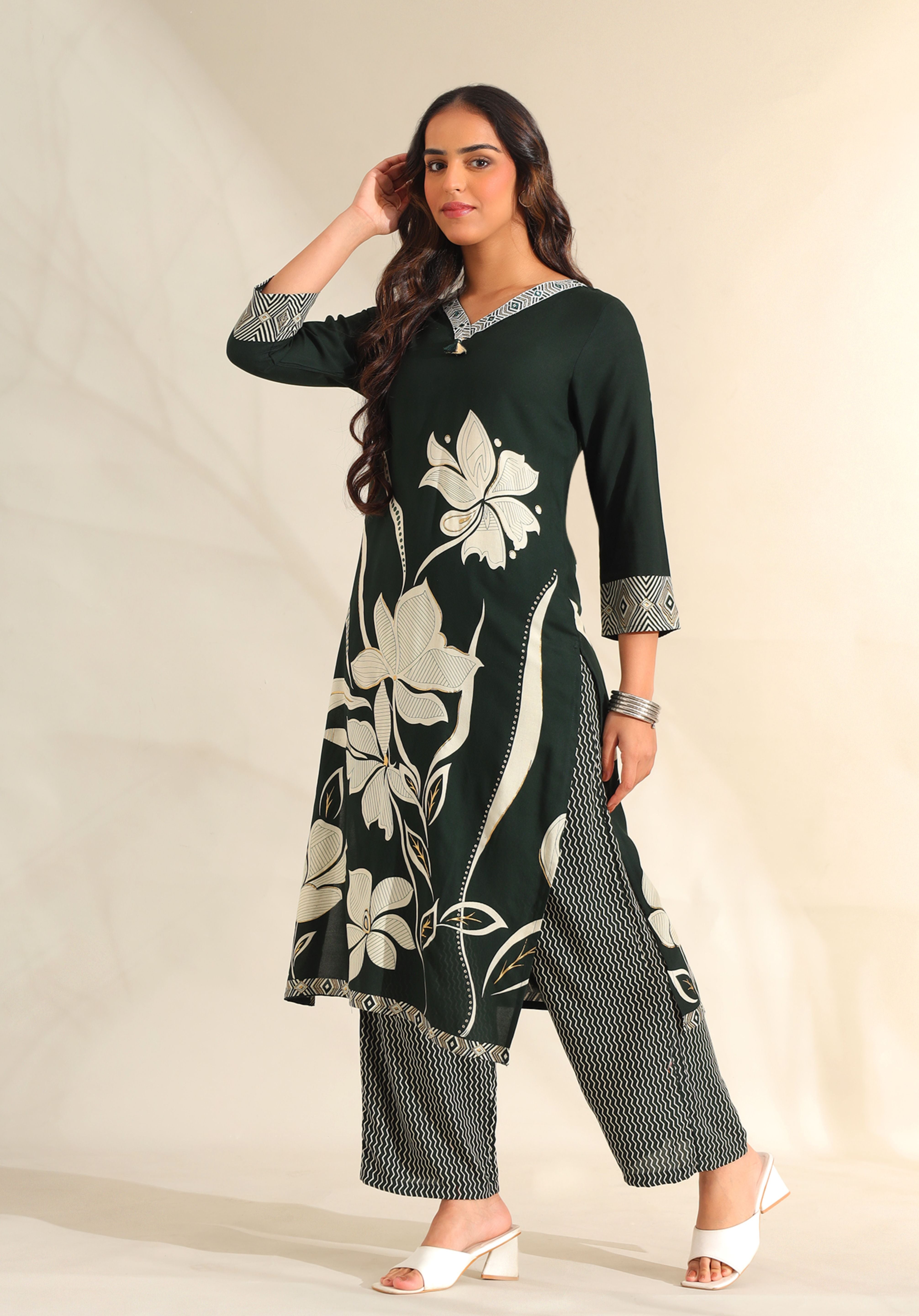 Zara Emerald Lily Kurta Set