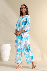 Diya Azure Floral Dream Kurta Set