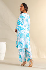 Diya Azure Floral Dream Kurta Set