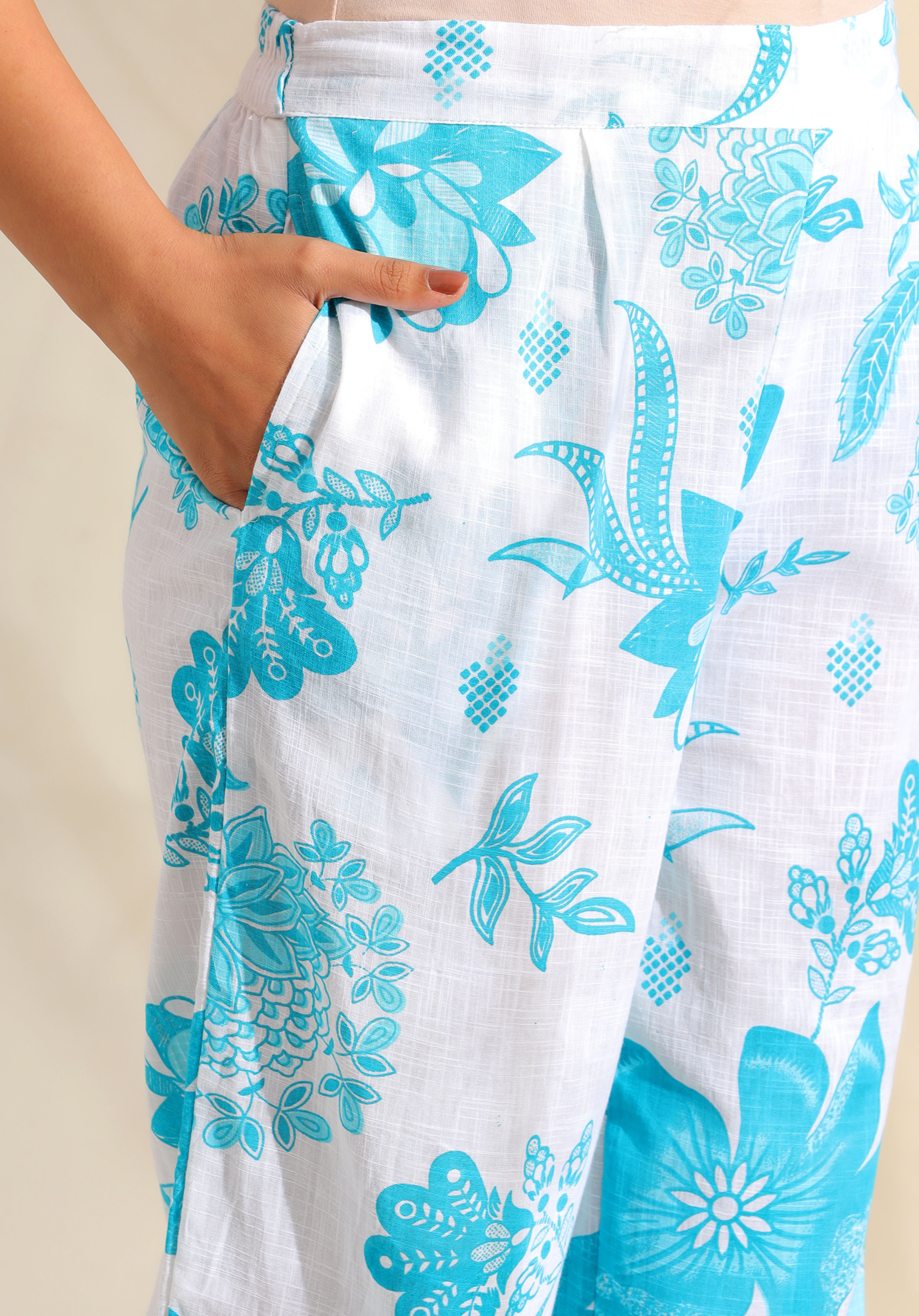 Diya Azure Floral Dream Kurta Set