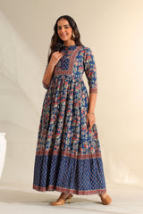 Ziva Indigo Botanical Anarkali