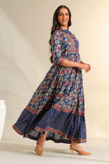 Ziva Indigo Botanical Anarkali