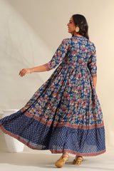 Ziva Indigo Botanical Anarkali