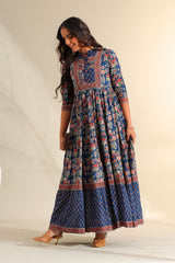 Ziva Indigo Botanical Anarkali