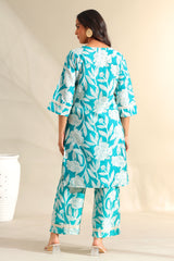 Kavya Deep Sea Floral Kurta Set