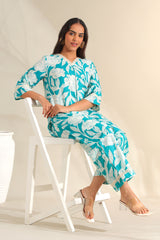 Kavya Deep Sea Floral Kurta Set