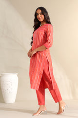 Prisha Coral Bandhani Kurta Set