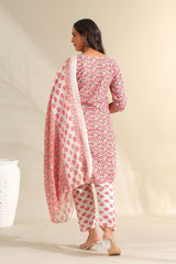 Avni Floral Booti Block Print Kurta Set