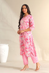 Ahana Rosewater Floral Suit Set