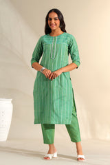 Shanvi Sea-Mist Bandhani Kurta Set