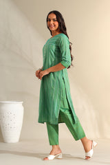 Shanvi Sea-Mist Bandhani Kurta Set