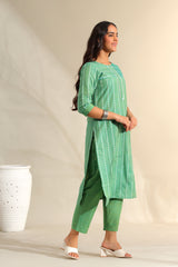 Shanvi Sea-Mist Bandhani Kurta Set