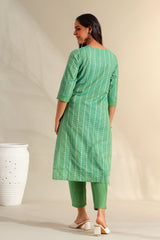 Shanvi Sea-Mist Bandhani Kurta Set