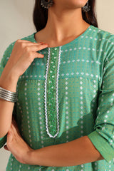Shanvi Sea-Mist Bandhani Kurta Set
