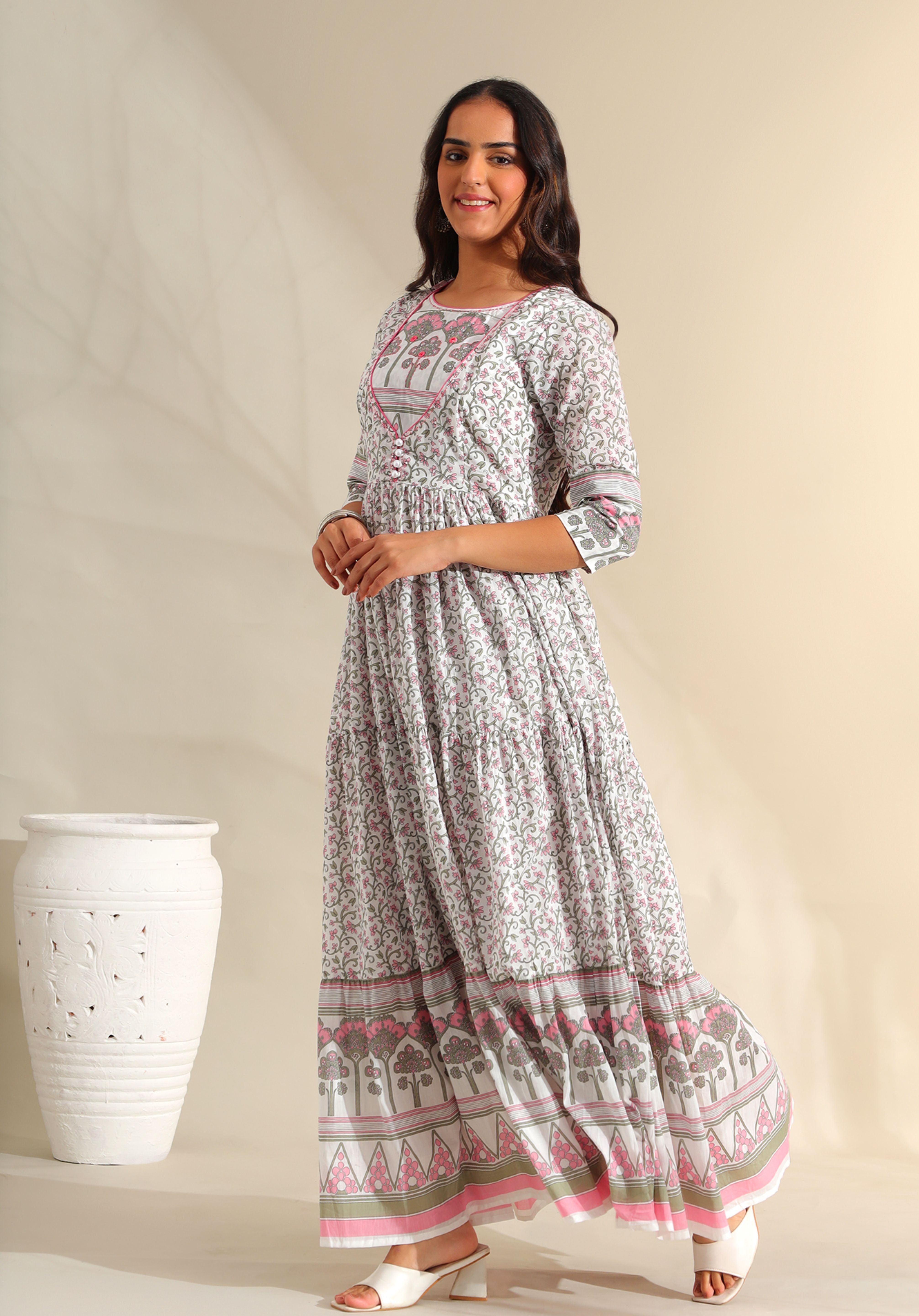 Mihika Tiered Floral Maxi Dress