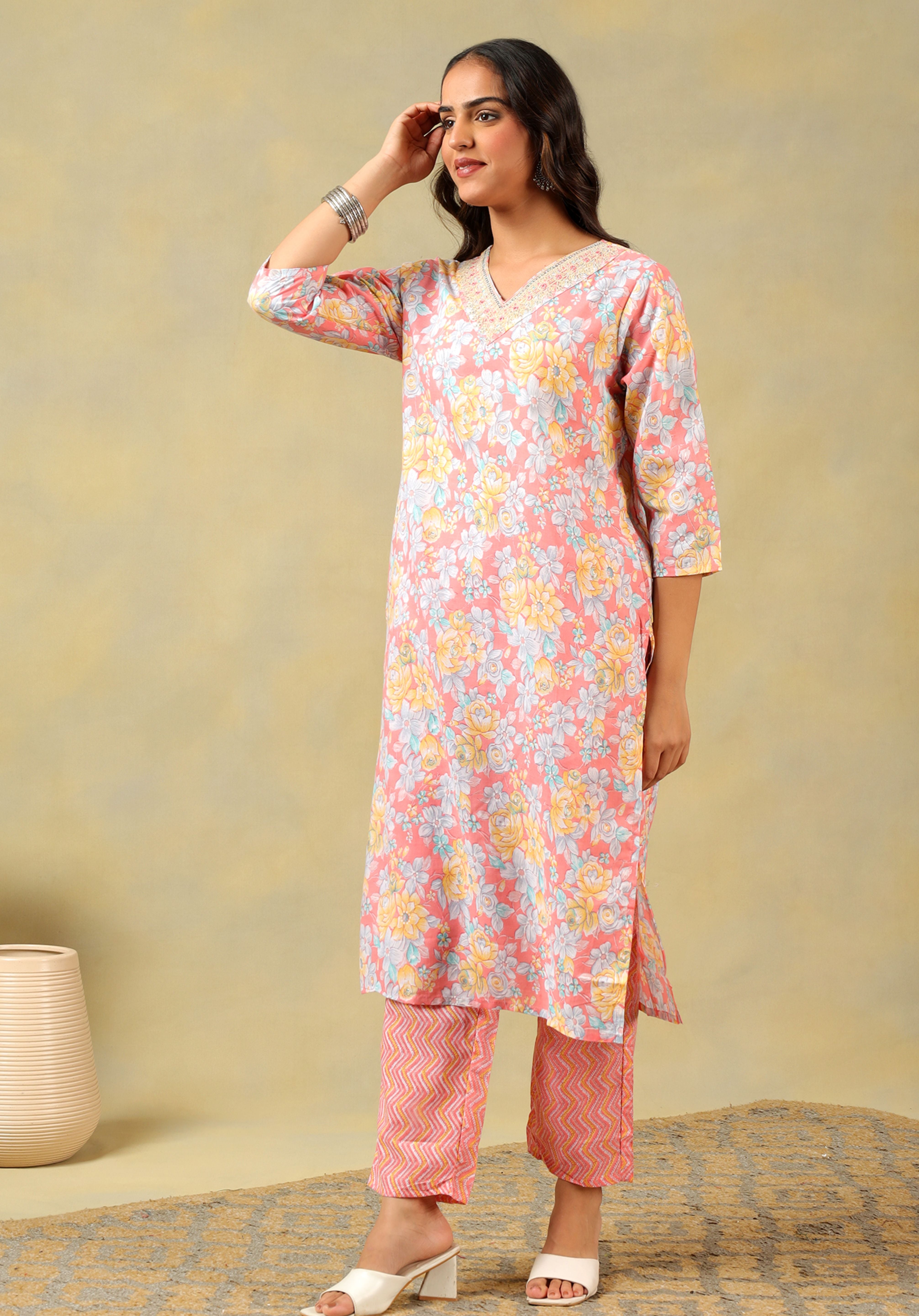 Kyra Peach Blossom Suit Set