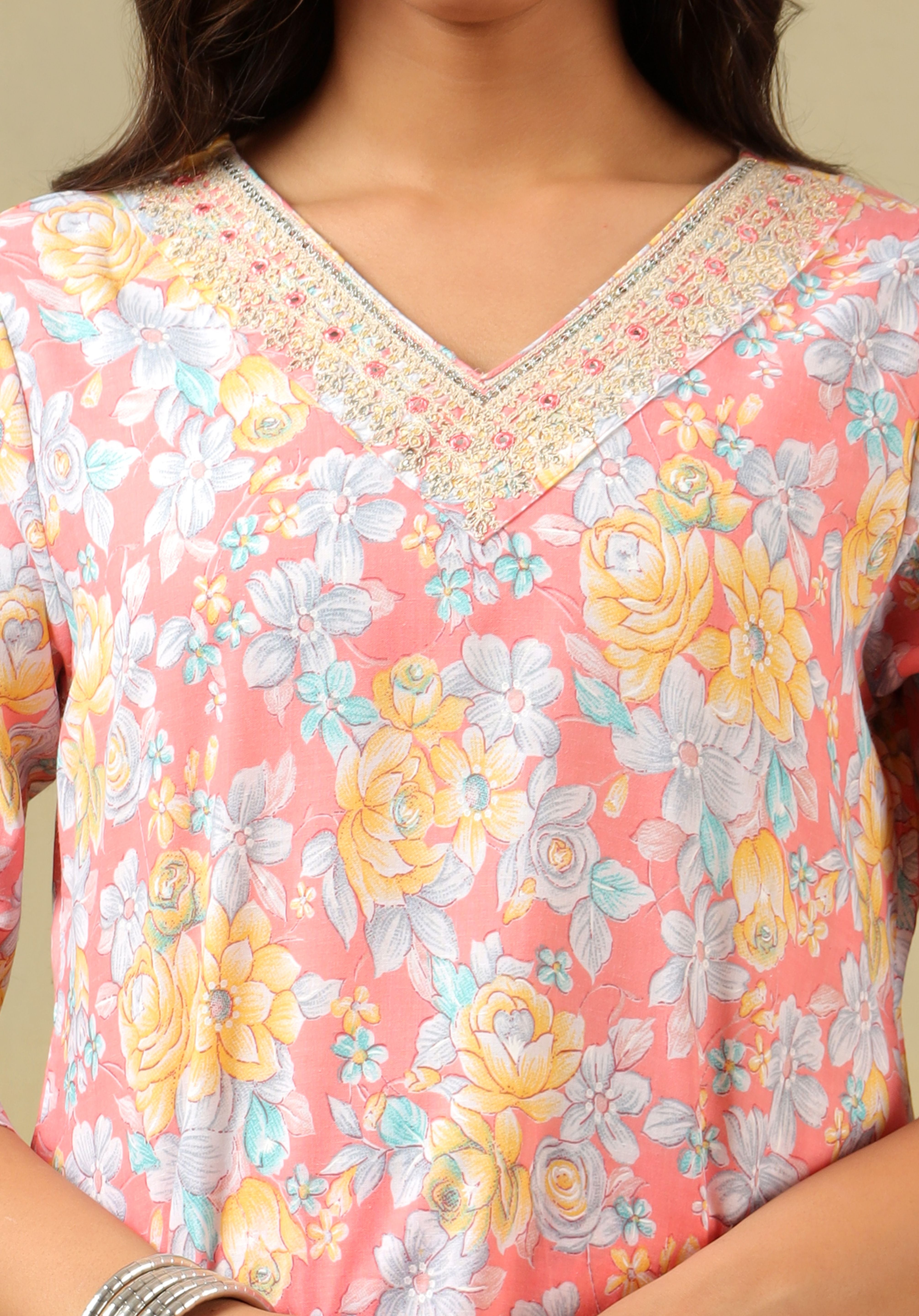 Kyra Peach Blossom Suit Set
