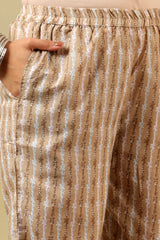 Aradhya Taupe Floral Suit Set