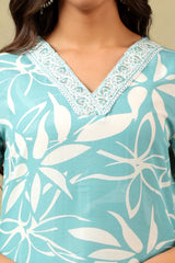 Diya Seafoam Leaf Suit Set