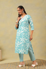 Diya Seafoam Leaf Suit Set