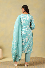 Diya Seafoam Leaf Suit Set