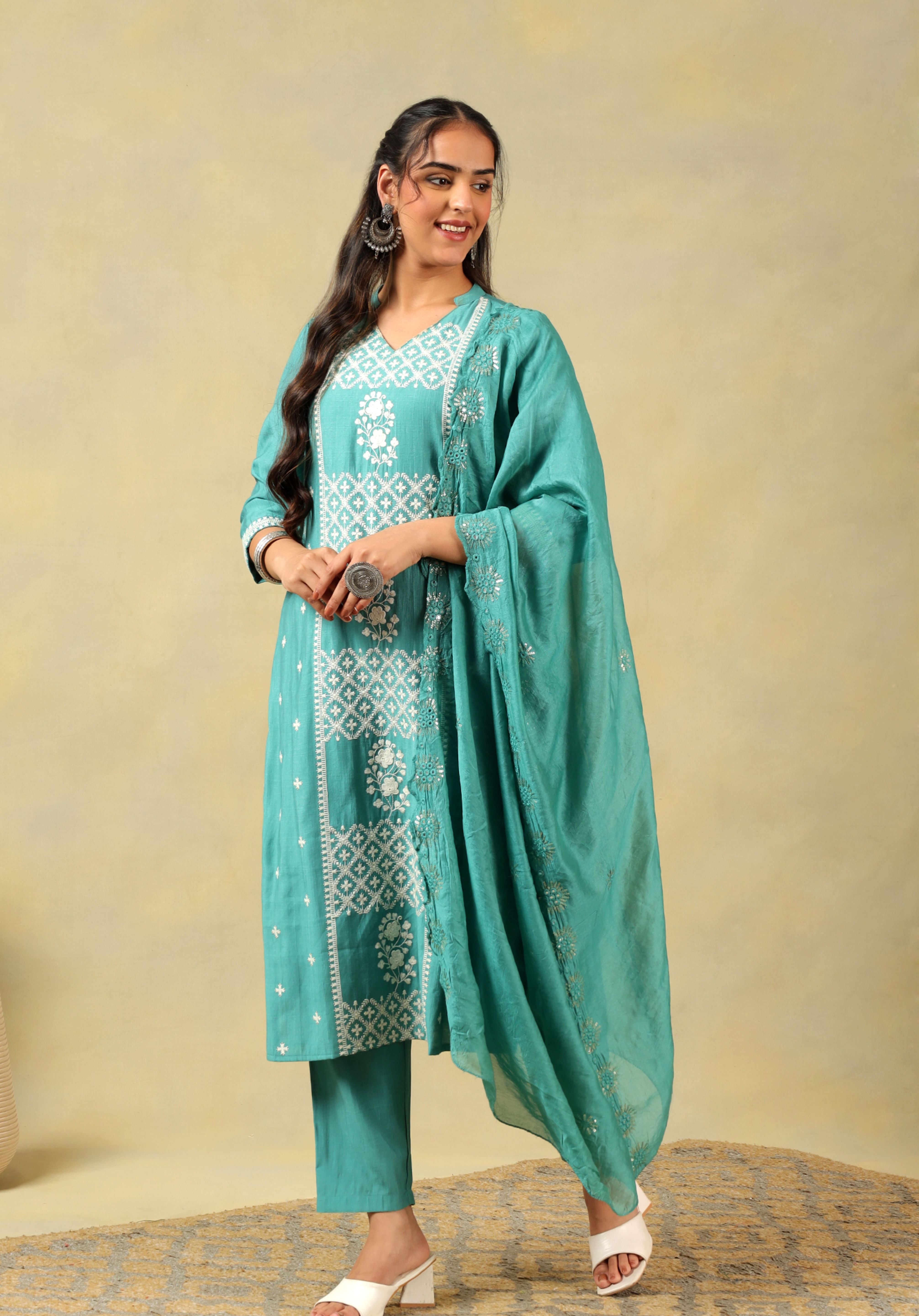Kritika Teal Suit Set