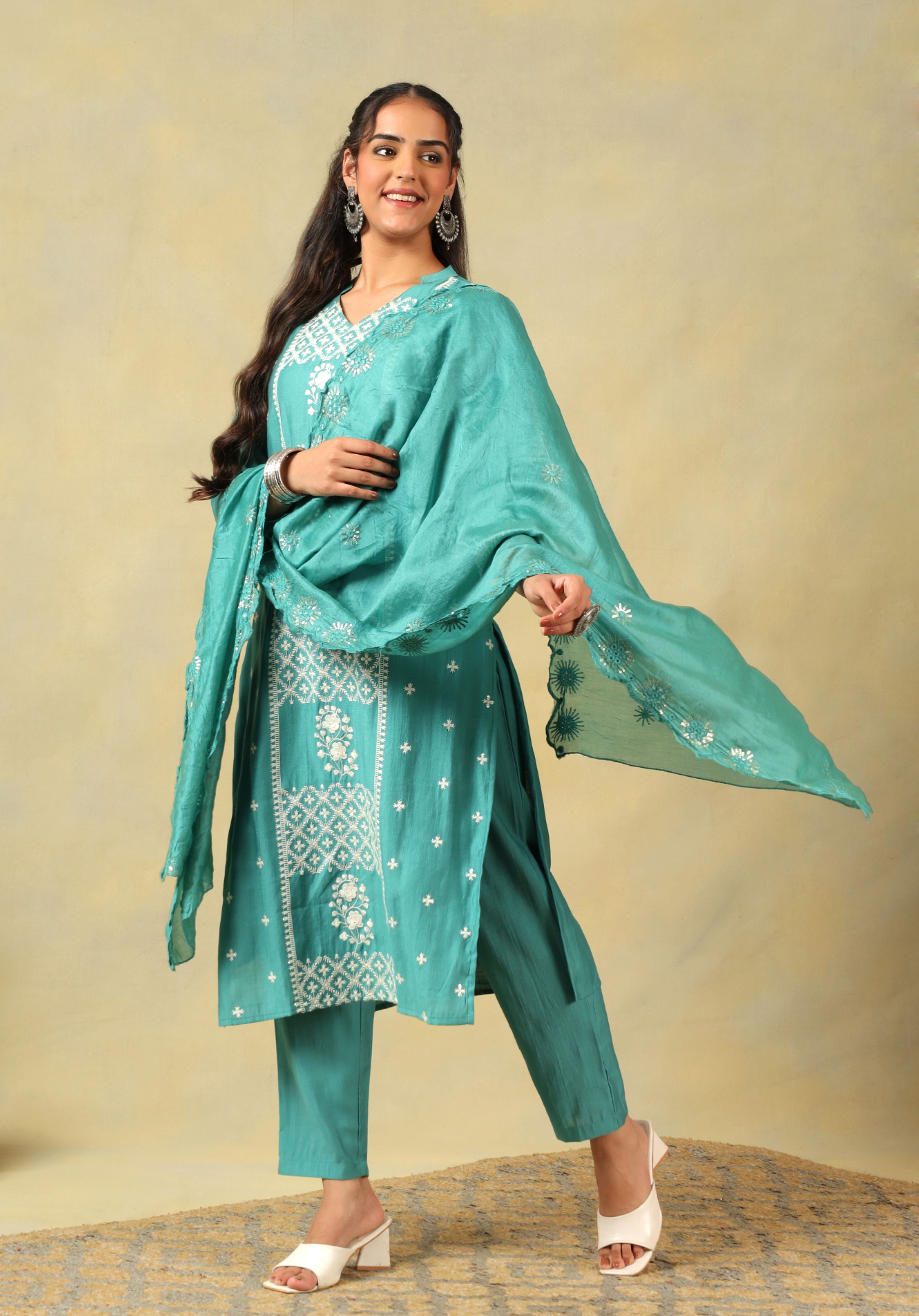 Kritika Teal Suit Set