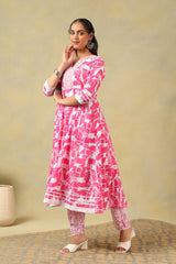 Ishani Radiant Abstract Print Anarkali Suit Set