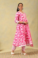 Ishani Radiant Abstract Print Anarkali Suit Set