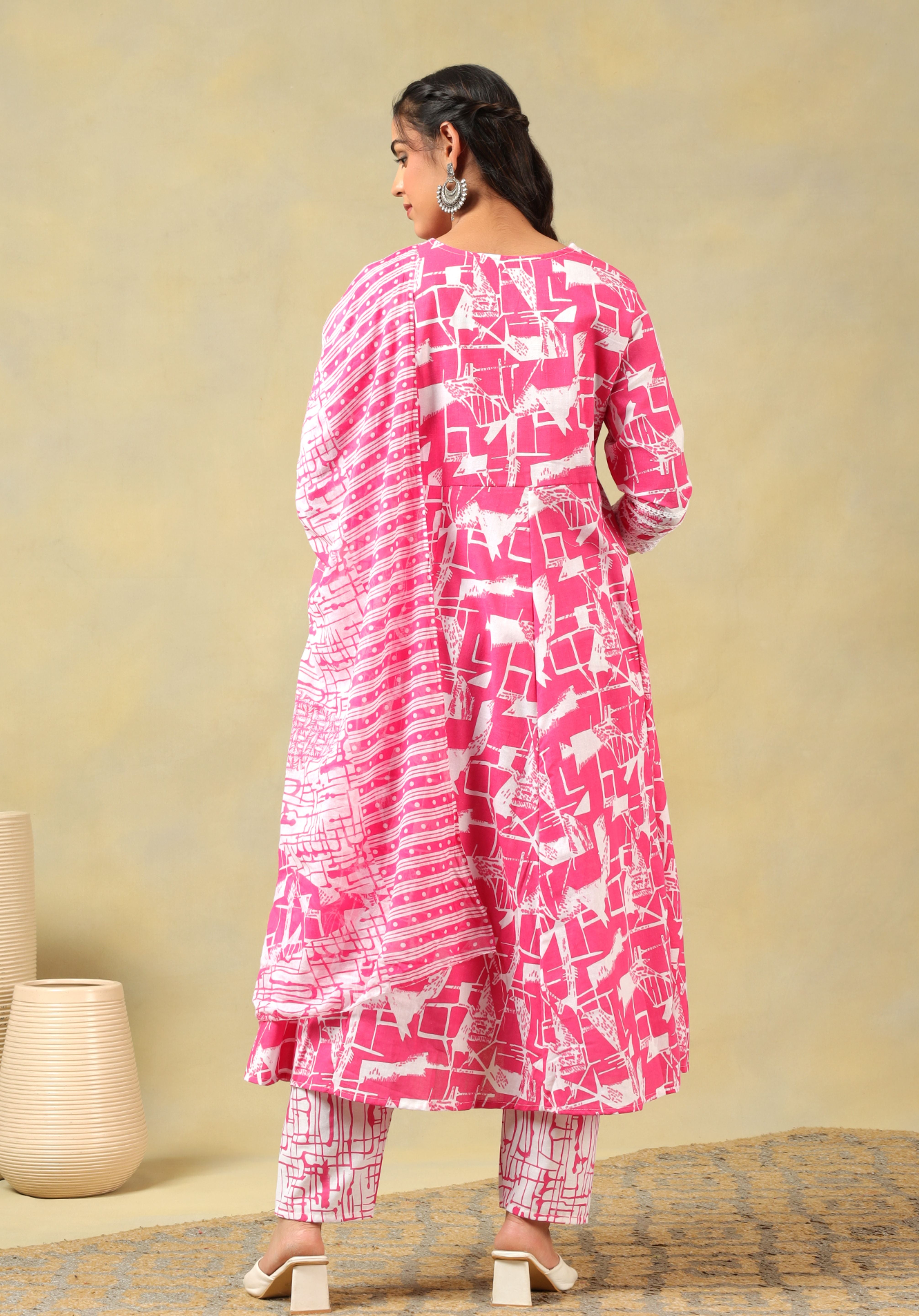 Ishani Radiant Abstract Print Anarkali Suit Set