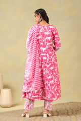 Ishani Radiant Abstract Print Anarkali Suit Set