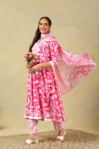 Ishani Radiant Abstract Print Anarkali Suit Set
