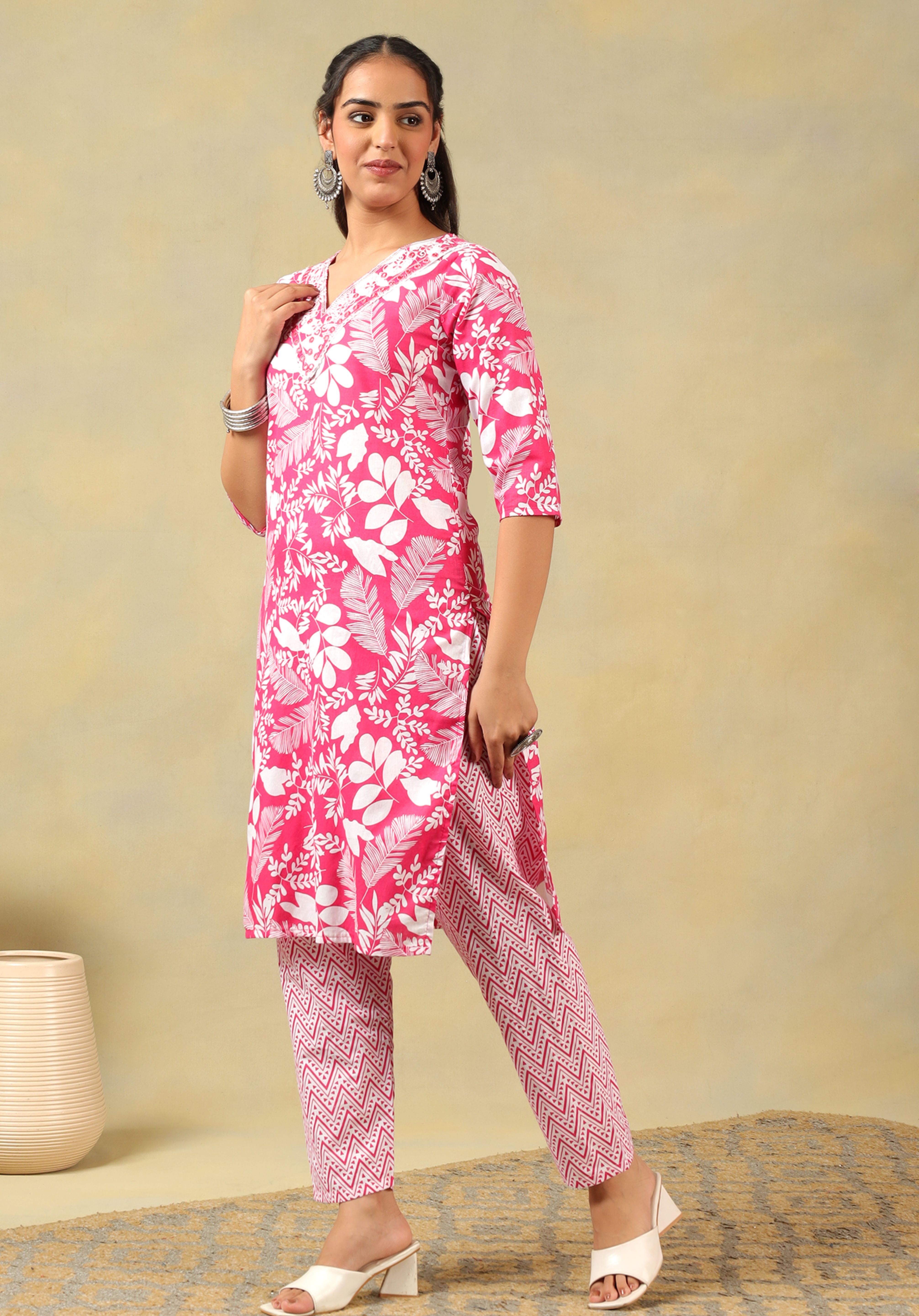 Meher Floral Block Print Kurta Set