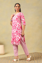 Meher Floral Block Print Kurta Set
