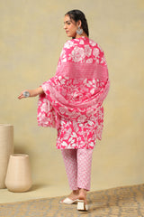 Meher Floral Block Print Kurta Set